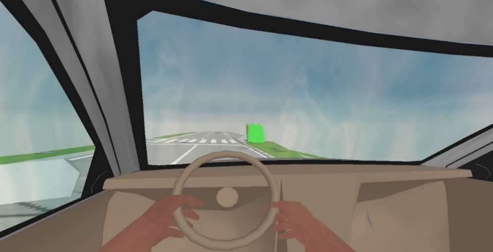 výhled řidiče- simulace
