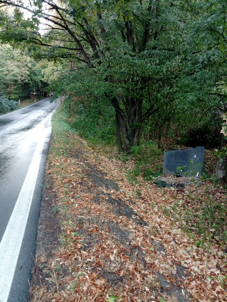 Pomník u silnice - Brněnská přehrada